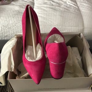 Marc Fisher hot pink block heel pumps